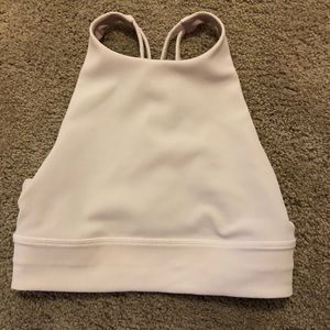 Lululemon wunder train high neck white sports bra size 6